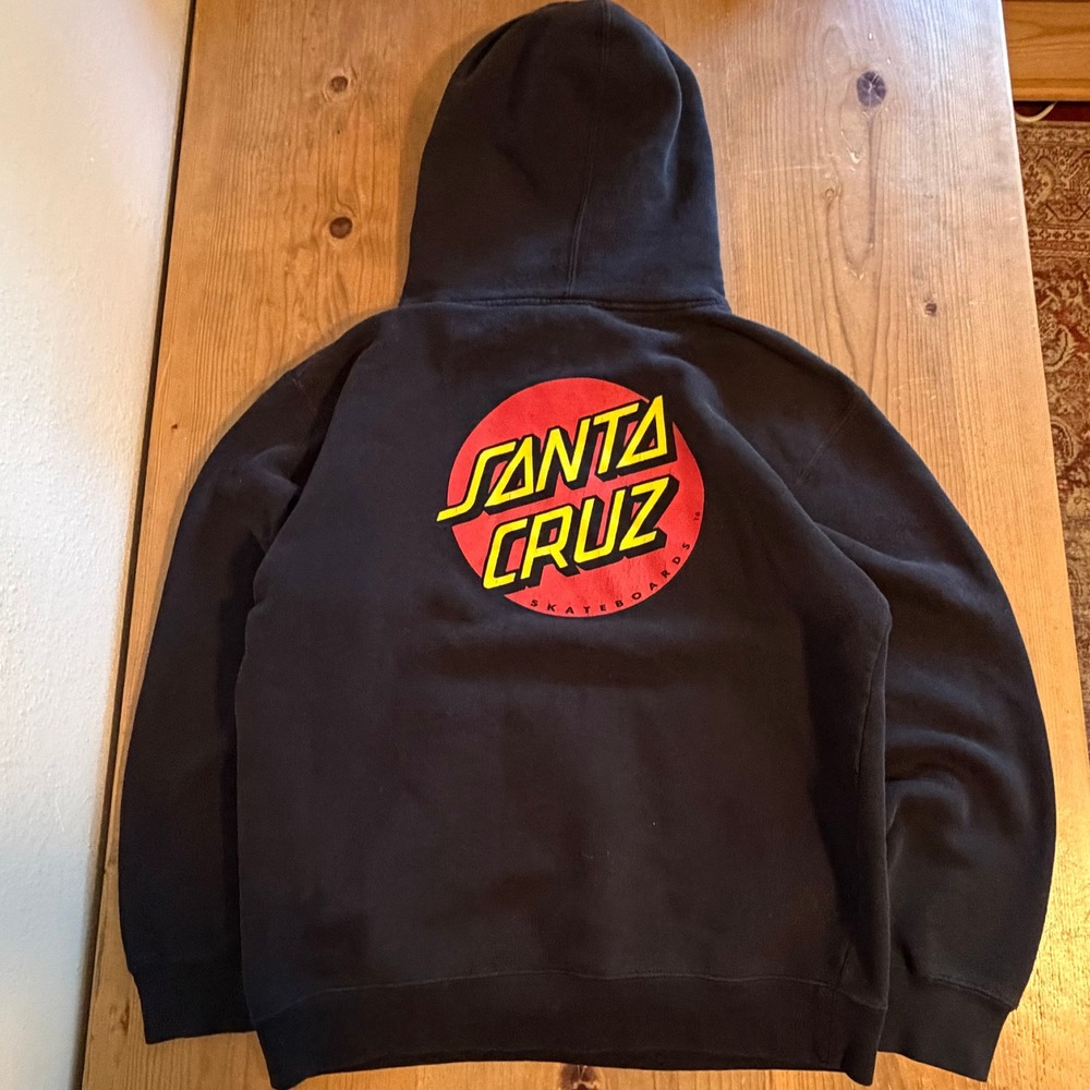 Vintage Santa Cruz Skateboards Dot Pullover Hoodie Black Small Skateboarding